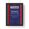 Henrik Stenson Royal Troon 2016 Golf Poster - Caddie Bib Final Round 63 Print framed in a black frame, ready to hang
