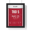 Clay v Cooper 1963 Boxing Poster framed in a black frame, ready to hang