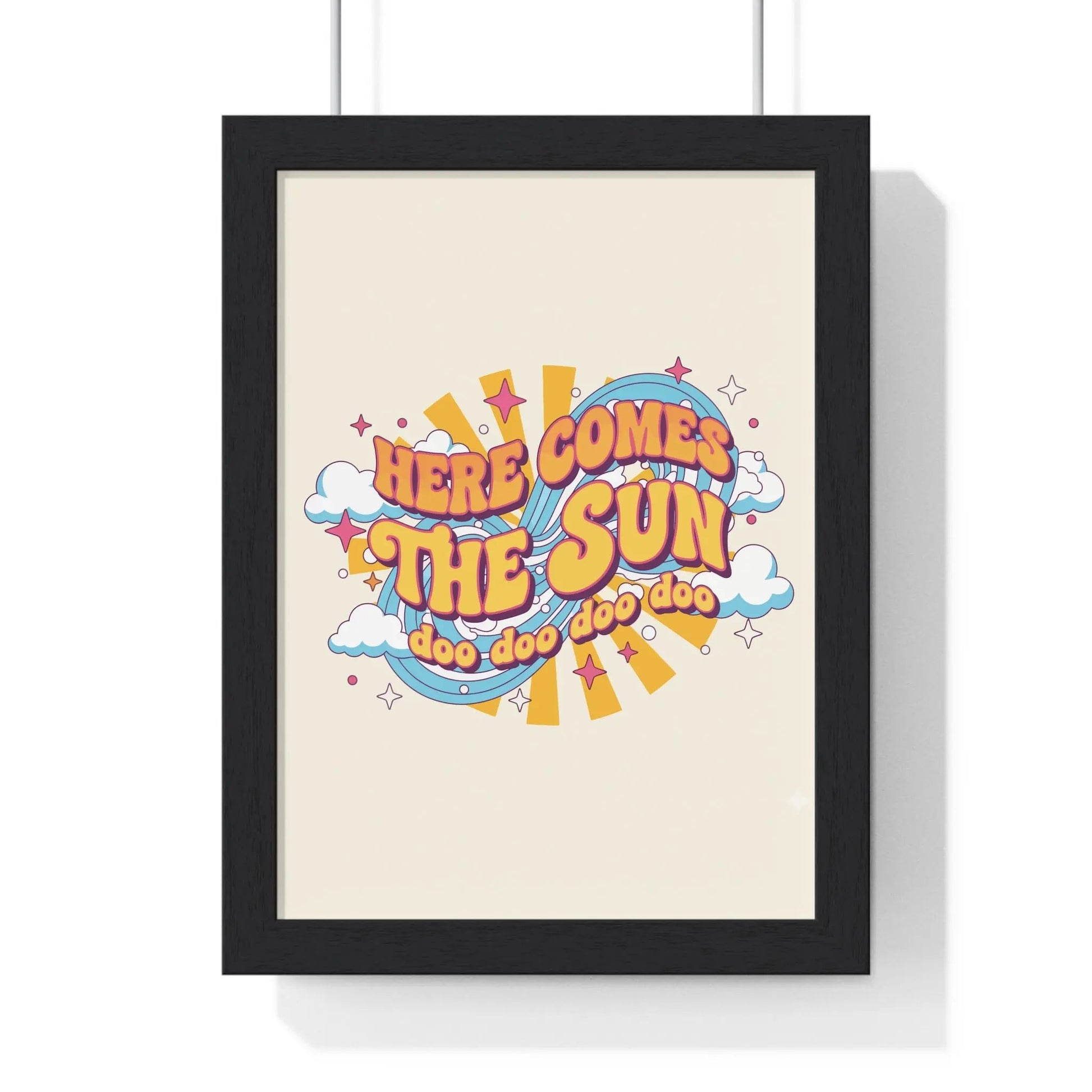 Framed Here Comes The Sun Lyric poster