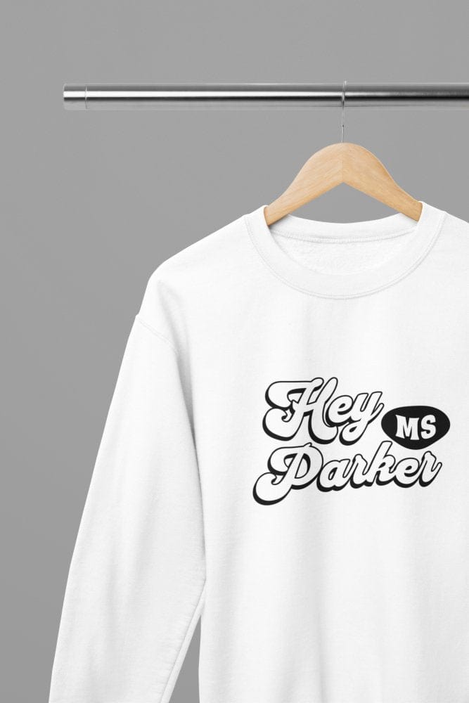 Black t-shirt with Hey Mrs Parker Quote Friday Movie /Sweatshirt front view