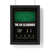 The 69 Clearance 1982 Snooker print framed in a black frame, ready to hang
