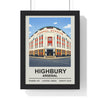 Framed Highbury Arsenal Stadium poster