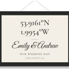 Personalised coordinates print custom location keepsake poster