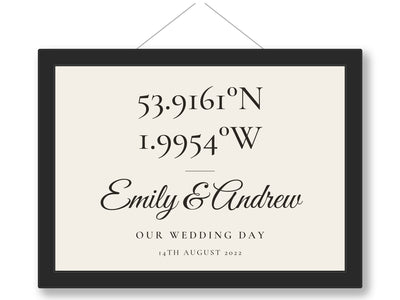 Personalised coordinates print custom location keepsake poster