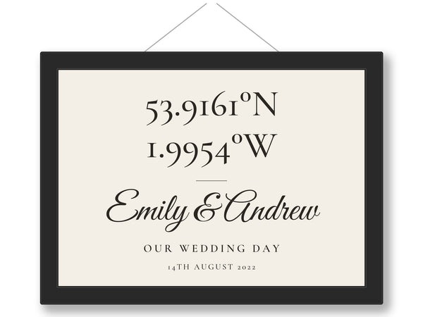 Personalised coordinates print custom location keepsake poster