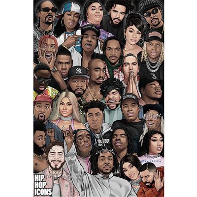 Framed Hip Hop Icons Collage maxi poster