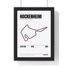 Hockenheim Circuit print White framed in a black frame, ready to hang