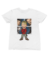 Red t-shirt with Home Alone Christmas Jumper & - Kevin McCallister Parody flat lay