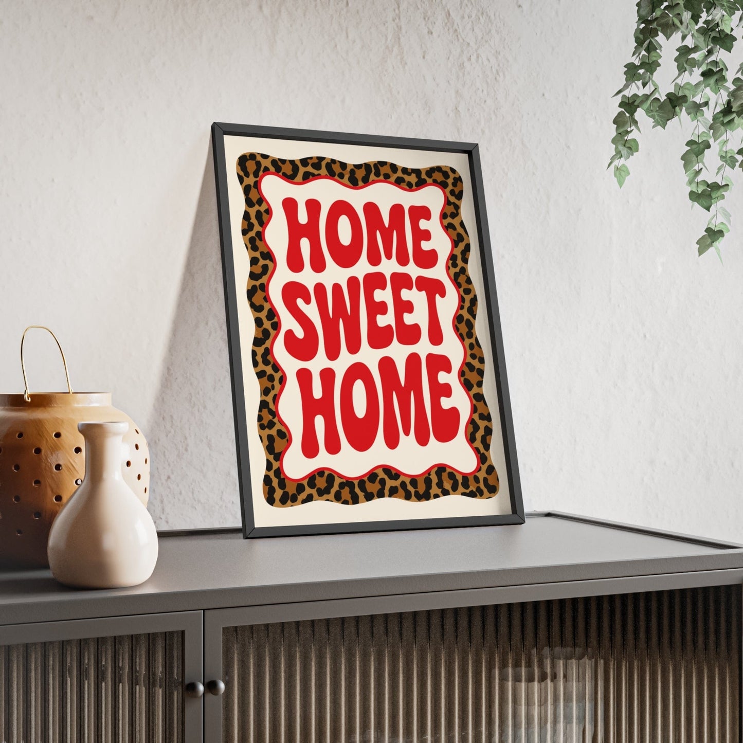 Framed Home Sweet Home Bold Leopard Print print
