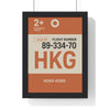 Framed Hong Kong boarding pass travel poster