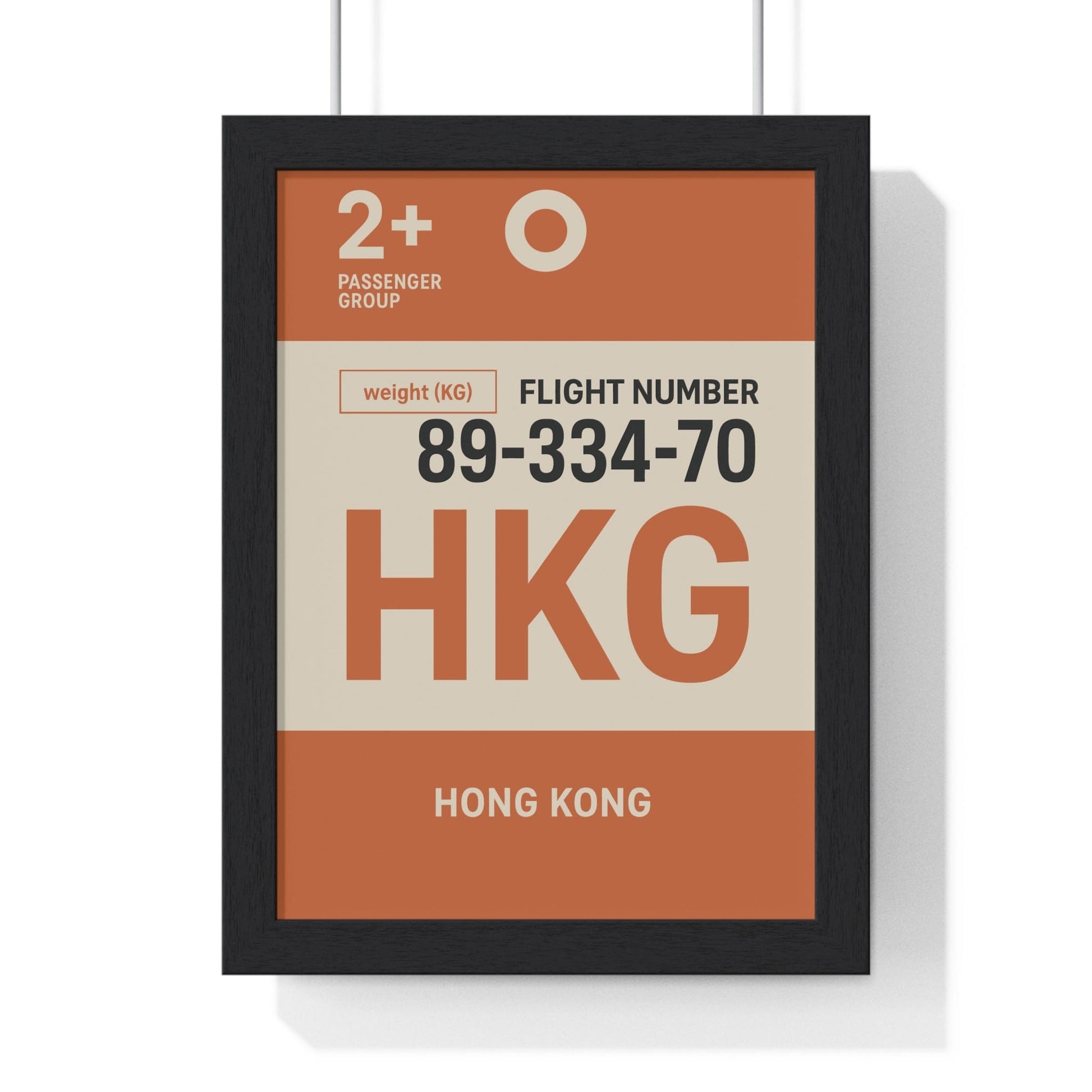 Framed Hong Kong boarding pass travel poster