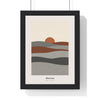 Horizon Abstract Print - Home Office Wall Art framed in a black frame, ready to hang