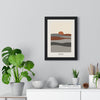 Horizon Abstract Print - Home Office Wall Art framed on a living room wall