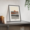 Horizon Abstract Print - Home Office Wall Art framed and leaning on a sideboard