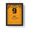 Hull City Play-Off Final 2026 Poster - Oli McBurnie 9 Wembley Shirt Print framed in a black frame, ready to hang