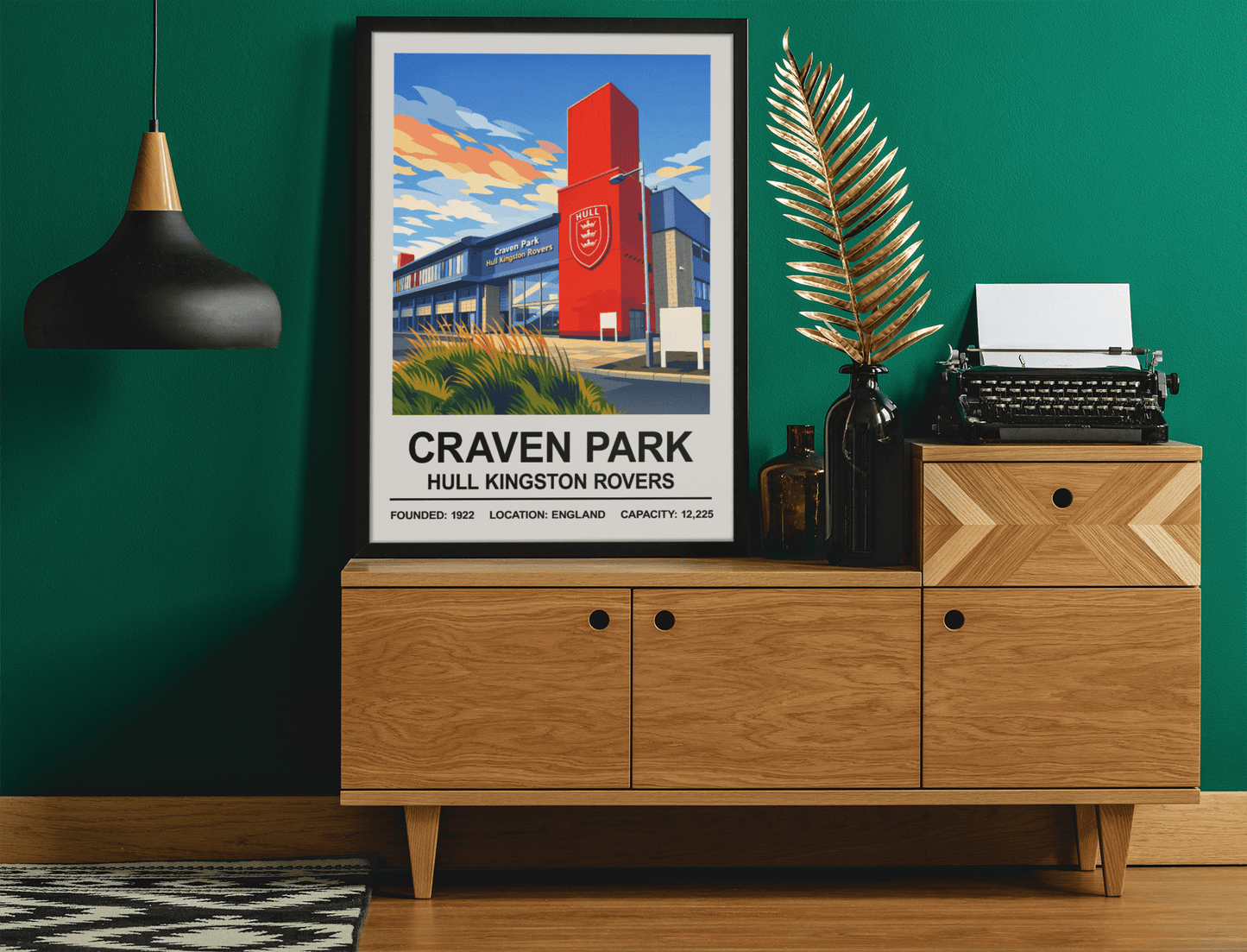 Framed Hull Kingston Rovers Craven Park Stadium poster wall display