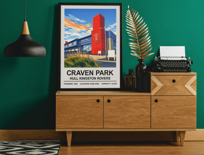 Framed Hull Kingston Rovers Craven Park Stadium poster wall display