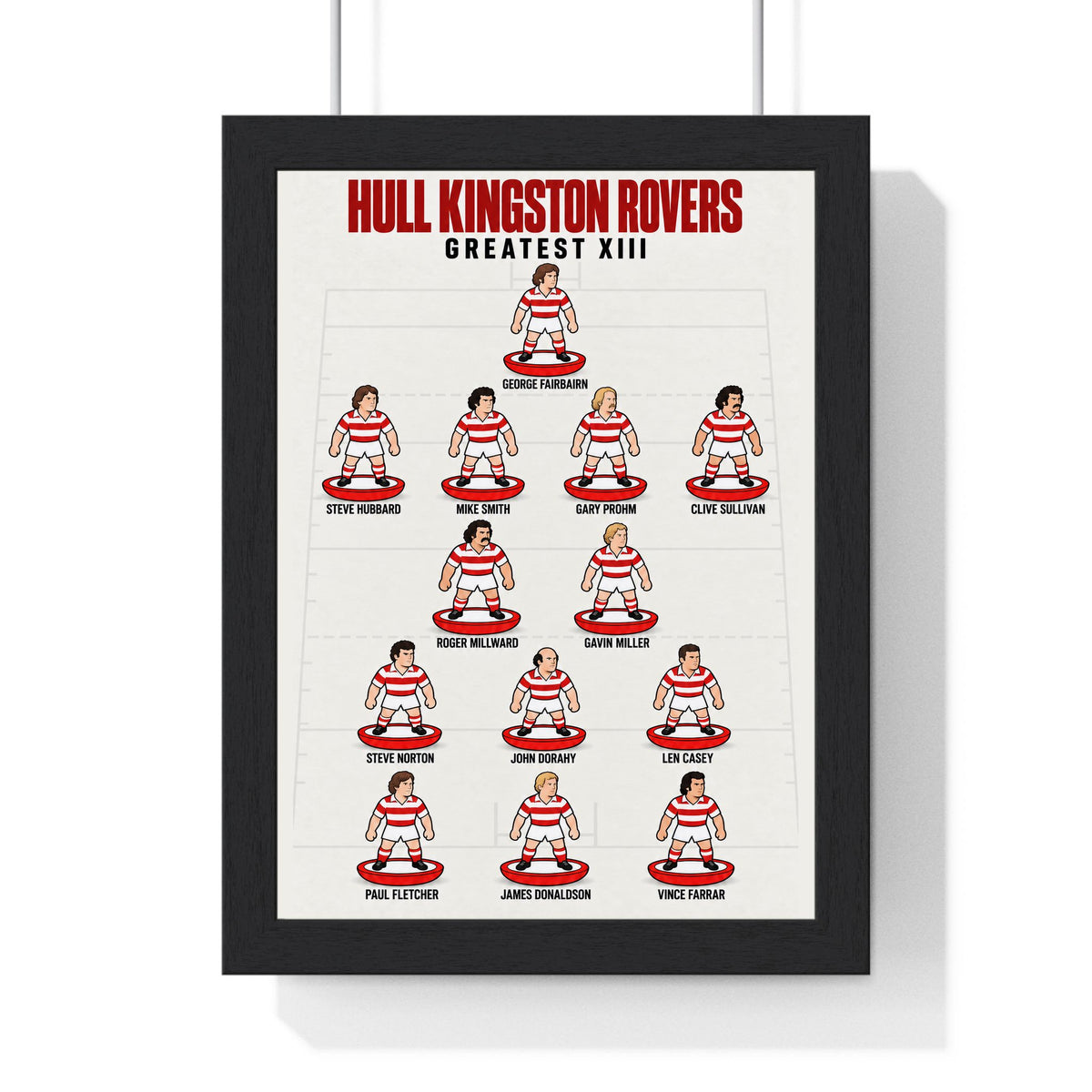 Hull Kingston Rovers Greatest XIII print in a black frame