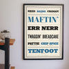 Hull Sayings Print framed on a wall