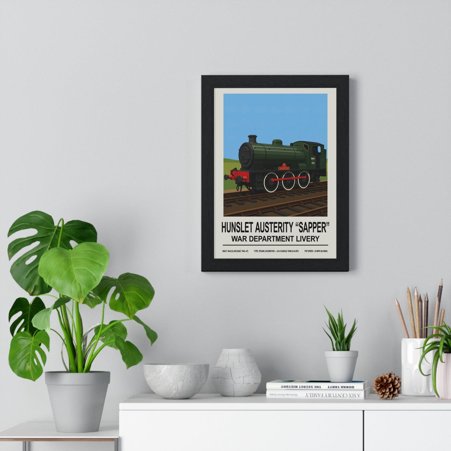 Framed Hunslet Austerity Sapper poster