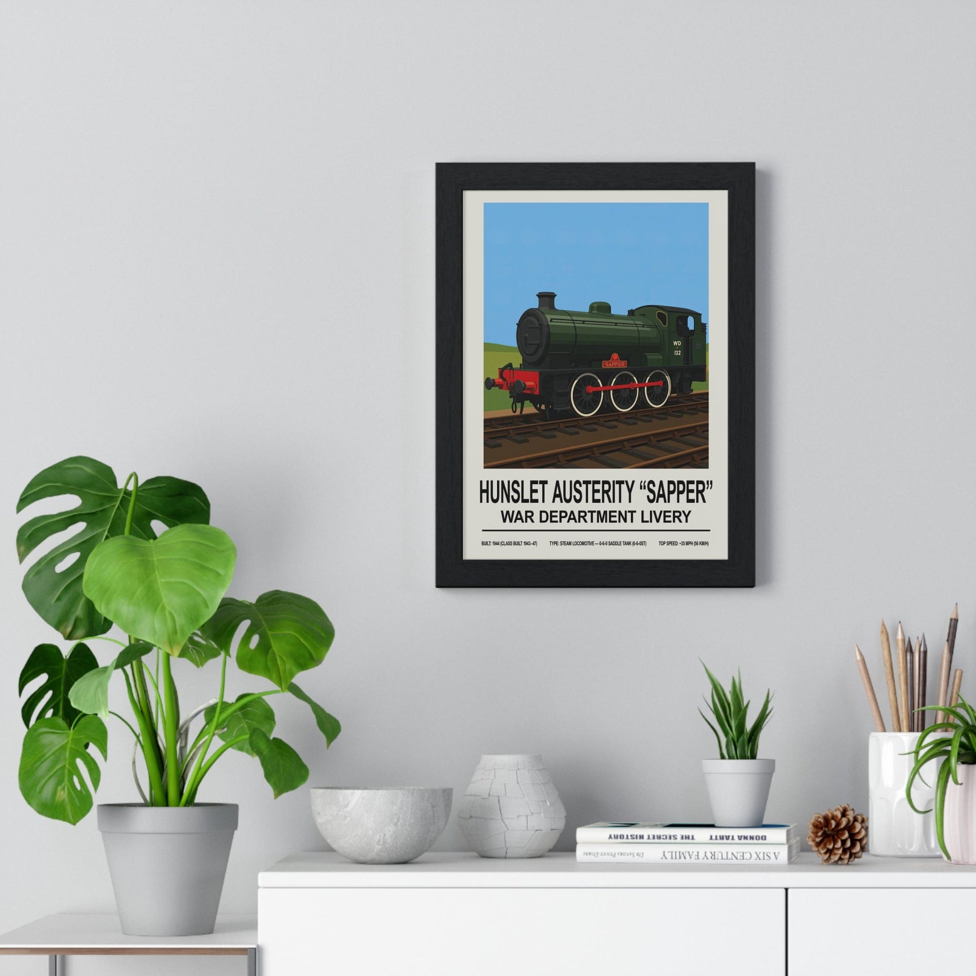 Framed Hunslet Austerity Sapper poster