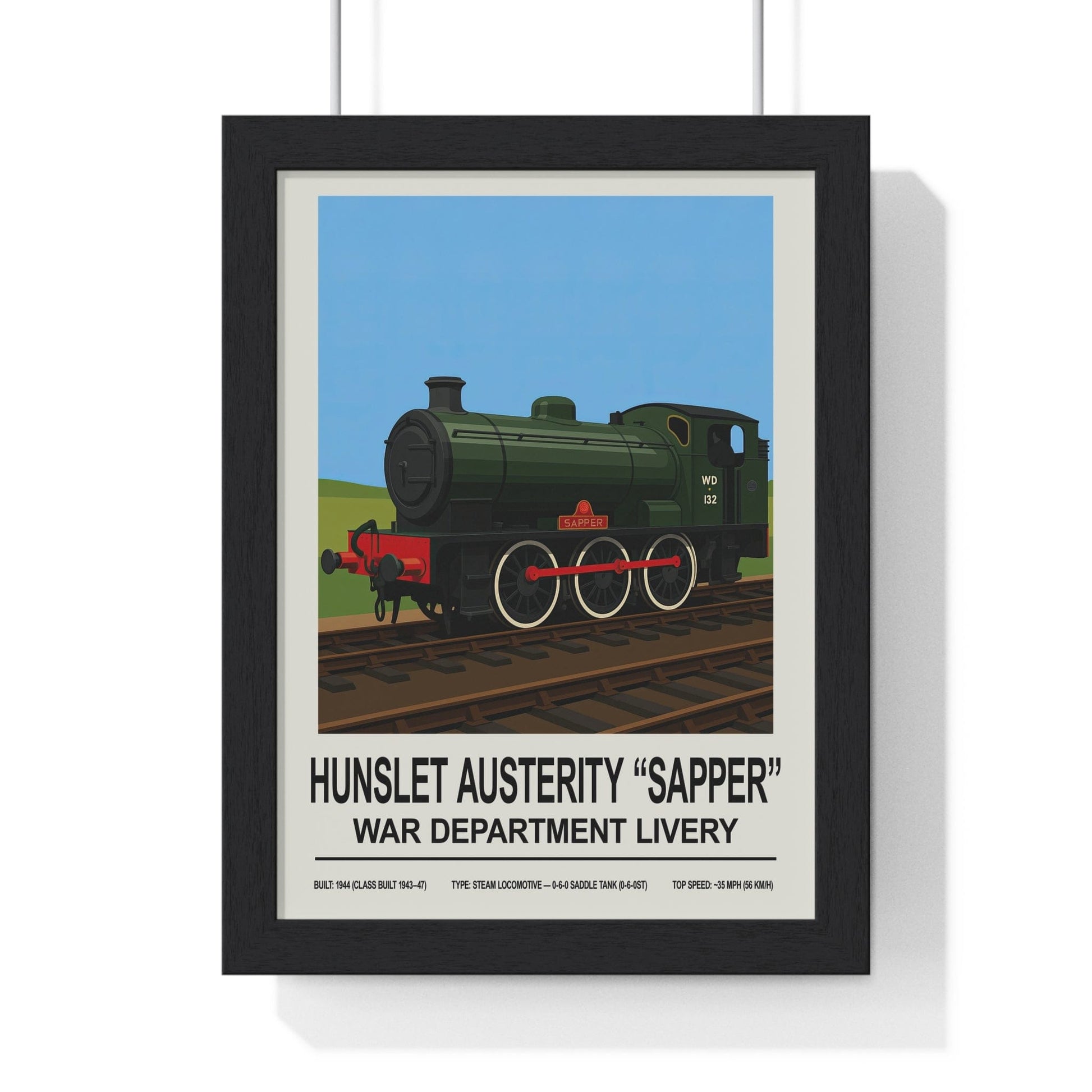 Framed Hunslet Austerity Sapper poster