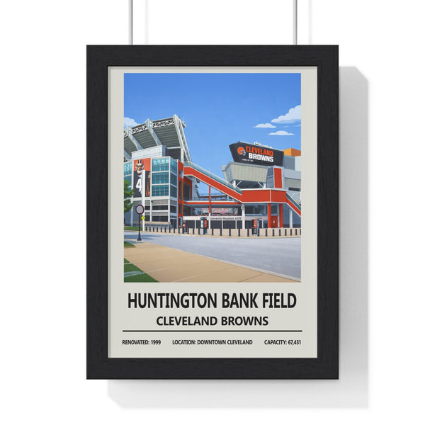 Huntington Bank Field Cleveland Browns framed stadium poster