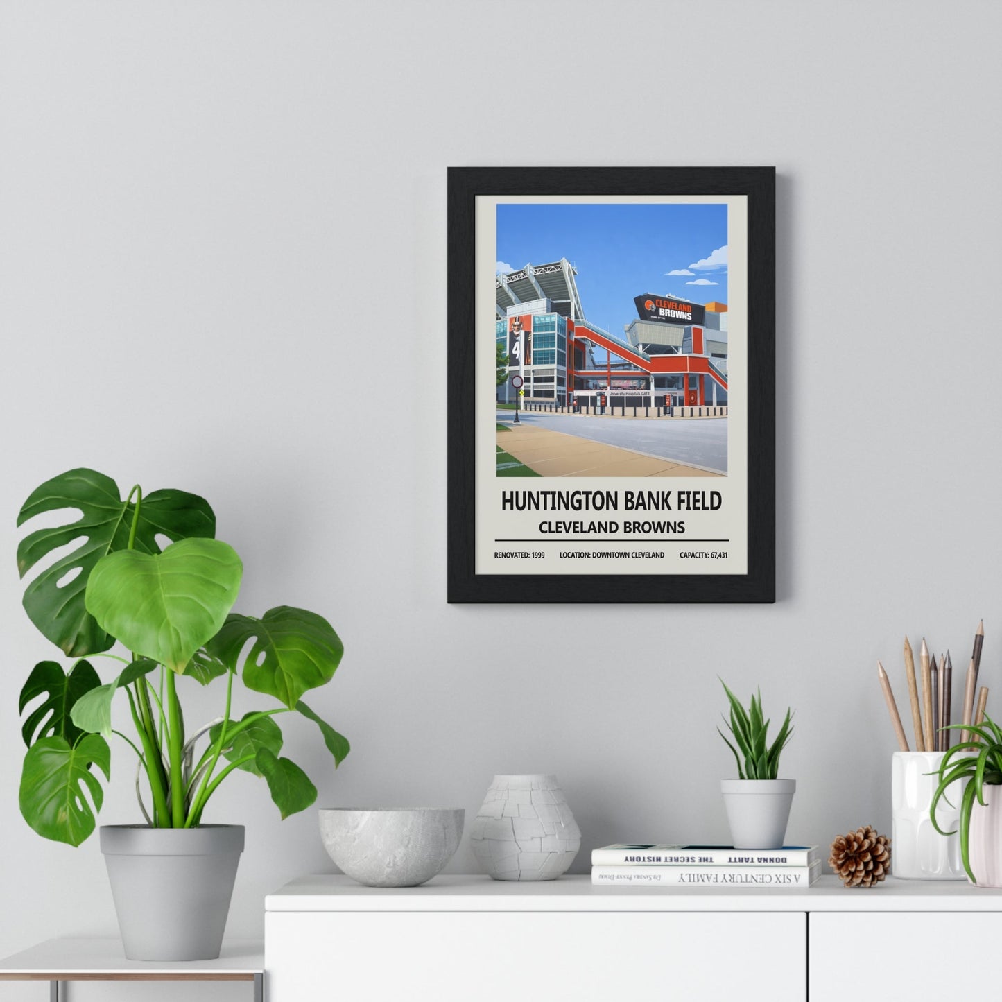 Framed Huntington Bank Field Cleveland Browns Print poster