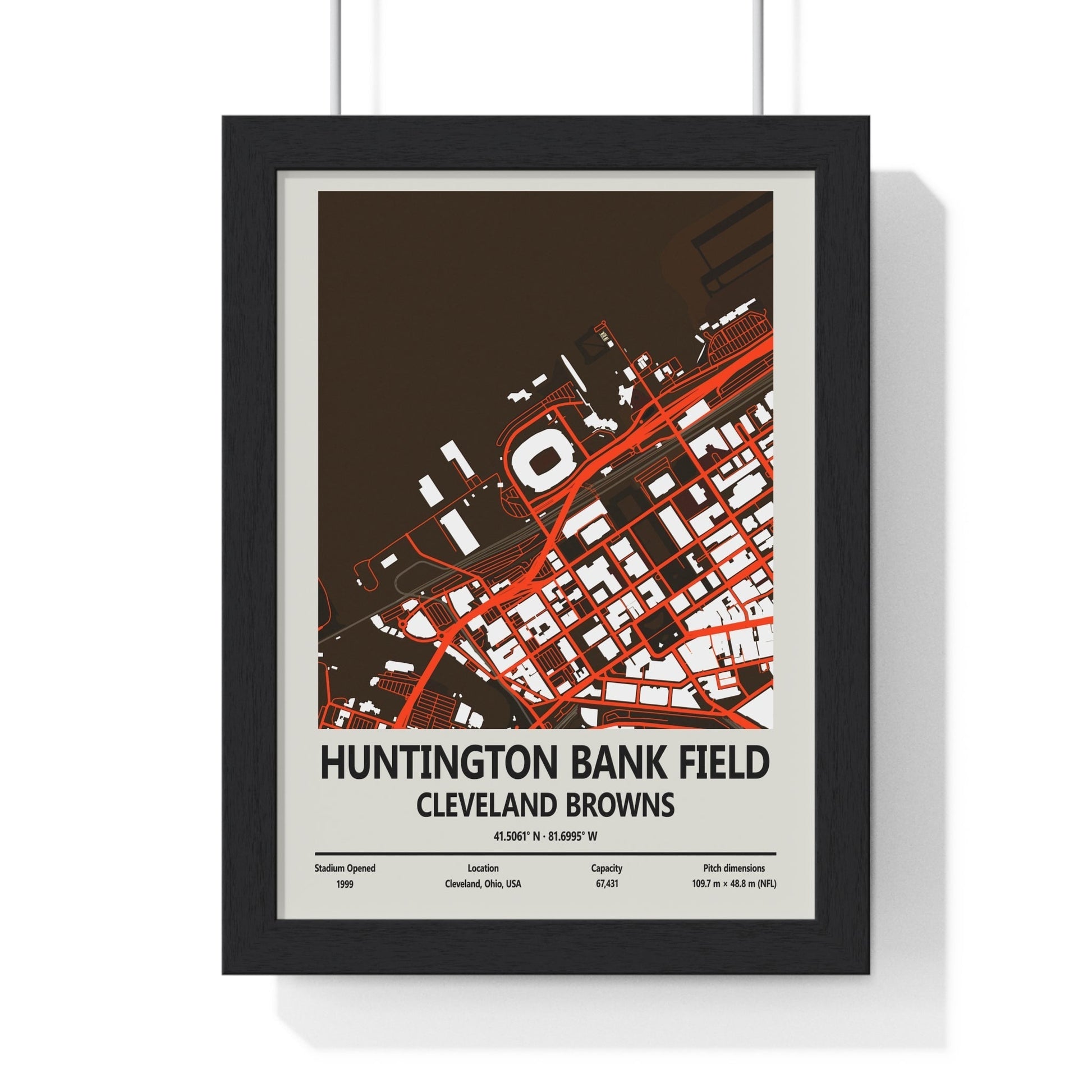 Huntington Bank Field Map Print – Cleveland Browns Print
