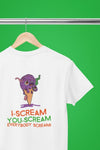 Sand t-shirt with I-Scream You-Scream back view