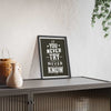 Framed If You Never Try Motivational print back view