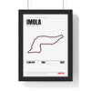 Imola Circuit print White framed in a black frame, ready to hang