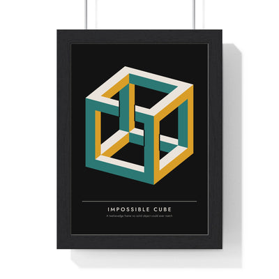 Impossible Cube print framed in a black frame, ready to hang