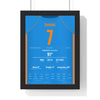 MS Dhoni Mumbai 2011 Cricket World Cup Final Poster - 91 Not Out Shirt Print framed in a black frame, ready to hang
