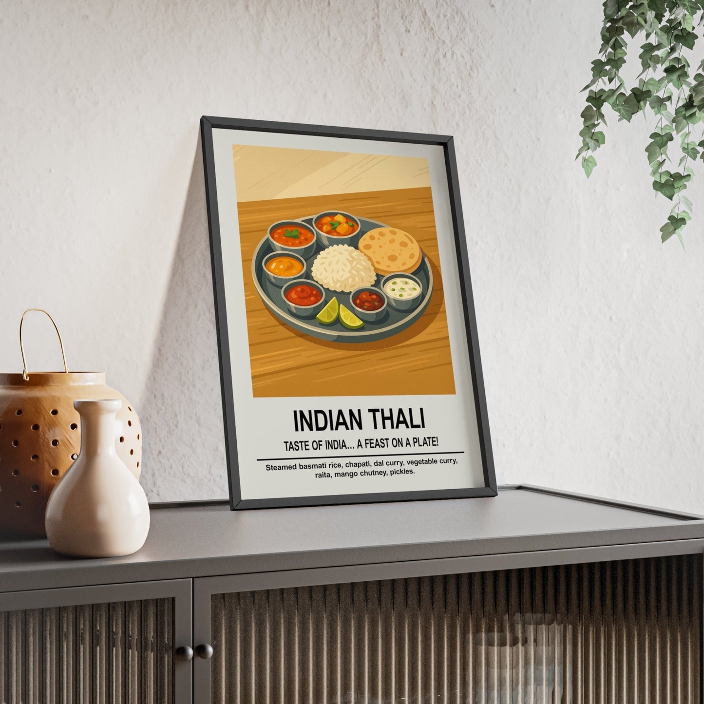 Framed Indian Thali - Indian Kitchen & Dining Room D�cor Print print