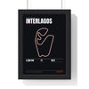 Interlagos Circuit print framed in a black frame, ready to hang