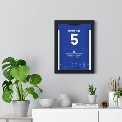 Ipswich Town Play-Off Final 2000 Poster - Tony Mowbray 5 Wembley Shirt Print framed on a living room wall