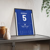 Ipswich Town Play-Off Final 2000 Poster - Tony Mowbray 5 Wembley Shirt Print framed and leaning on a sideboard