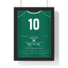 Ireland Grand Slam 2009 Poster - Ronan O’Gara 10 Drop Goal v Wales Cardiff Rugby Print framed in a black frame, ready to hang