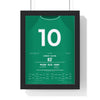 Ireland Six Nations 2018 Poster - Johnny Sexton 10 Drop Goal Paris Grand Slam Print framed in a black frame, ready to hang