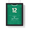 Ireland v New Zealand Chicago 2016 Poster - Robbie Henshaw 12 Try Soldier Field Rugby Print framed in a black frame, ready to hang