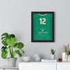 Ireland v New Zealand Chicago 2016 Poster - Robbie Henshaw 12 Try Soldier Field Rugby Print framed on a living room wall