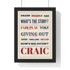 Irish Slang Print in a black frame