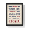 Irish Slang Letterpress Print in a black frame, one of the three prints in the Irish set