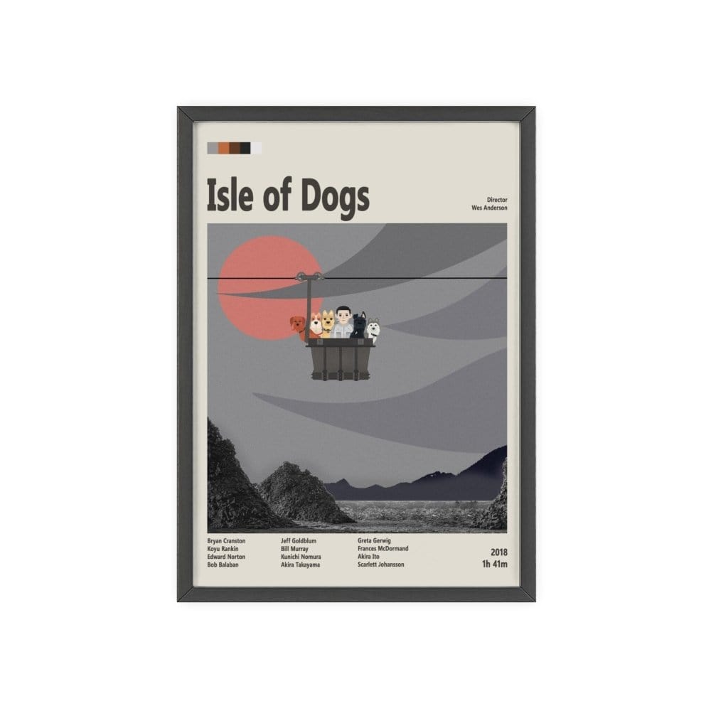 Framed Isle of Dogs movie poster close-up