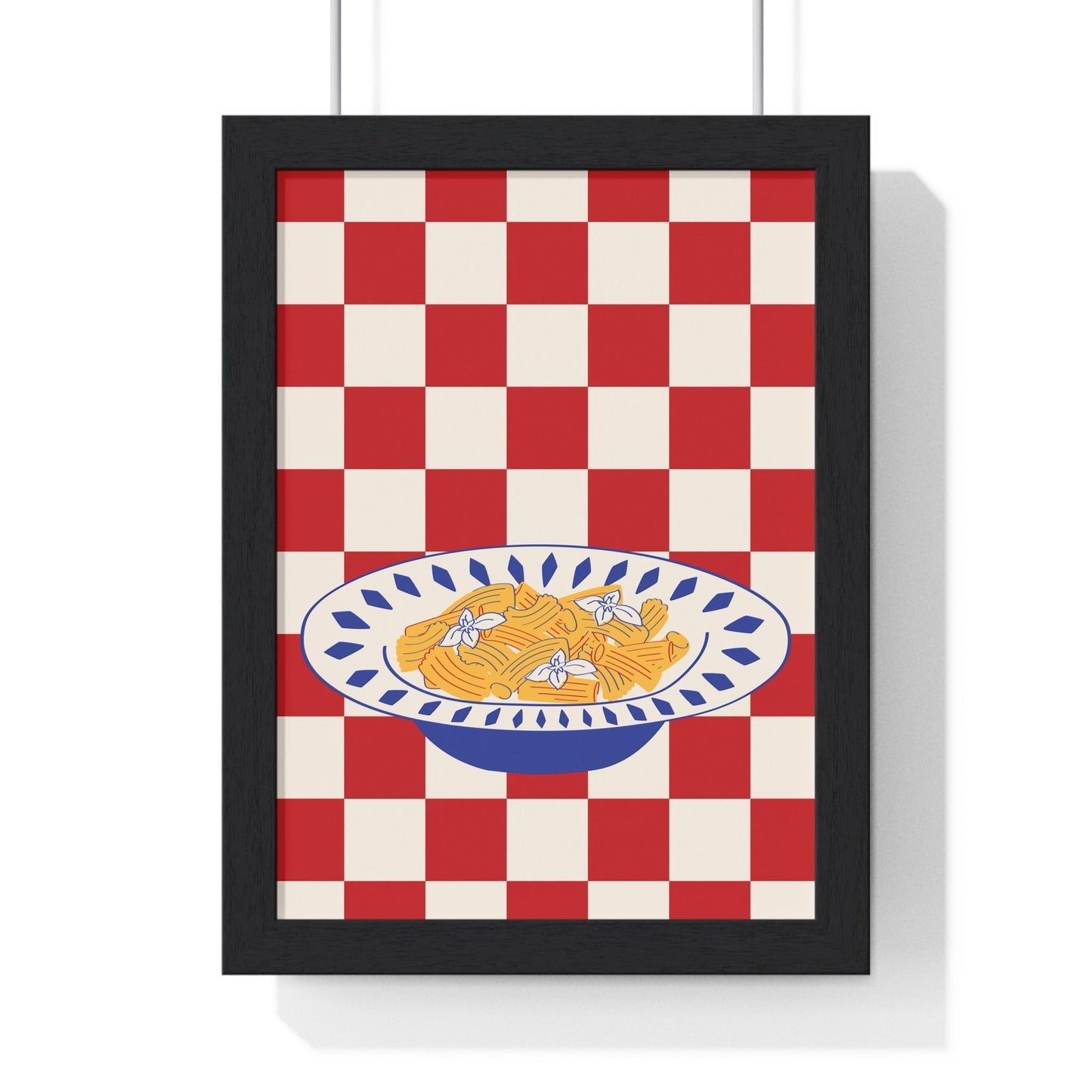 Framed Italian Pasta Bowl Kitchen Print - Retro Food print