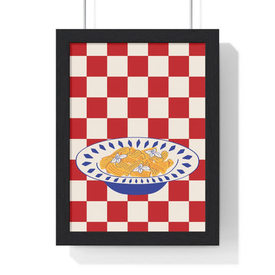 Framed Italian Pasta Bowl Kitchen Print - Retro Food print