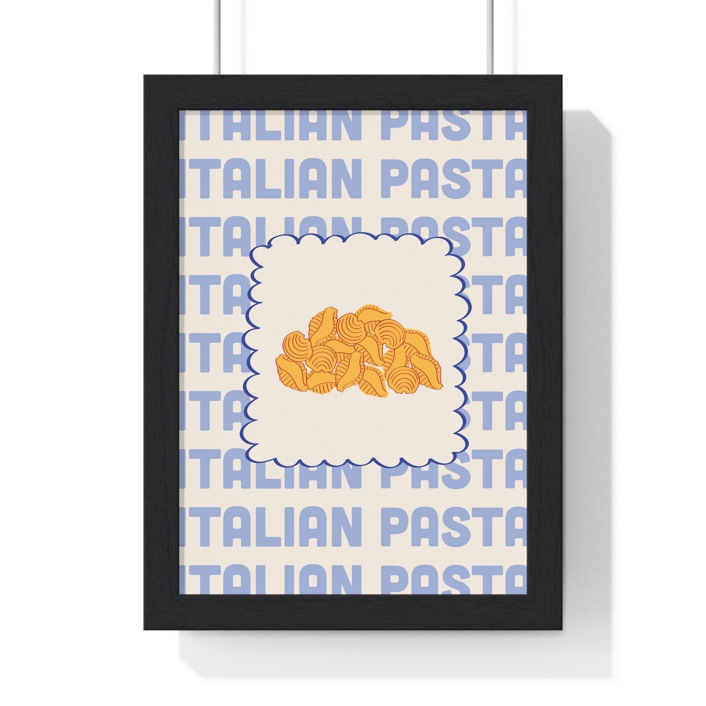 Framed Italian Pasta Shapes Kitchen Print - Conchiglie Food print