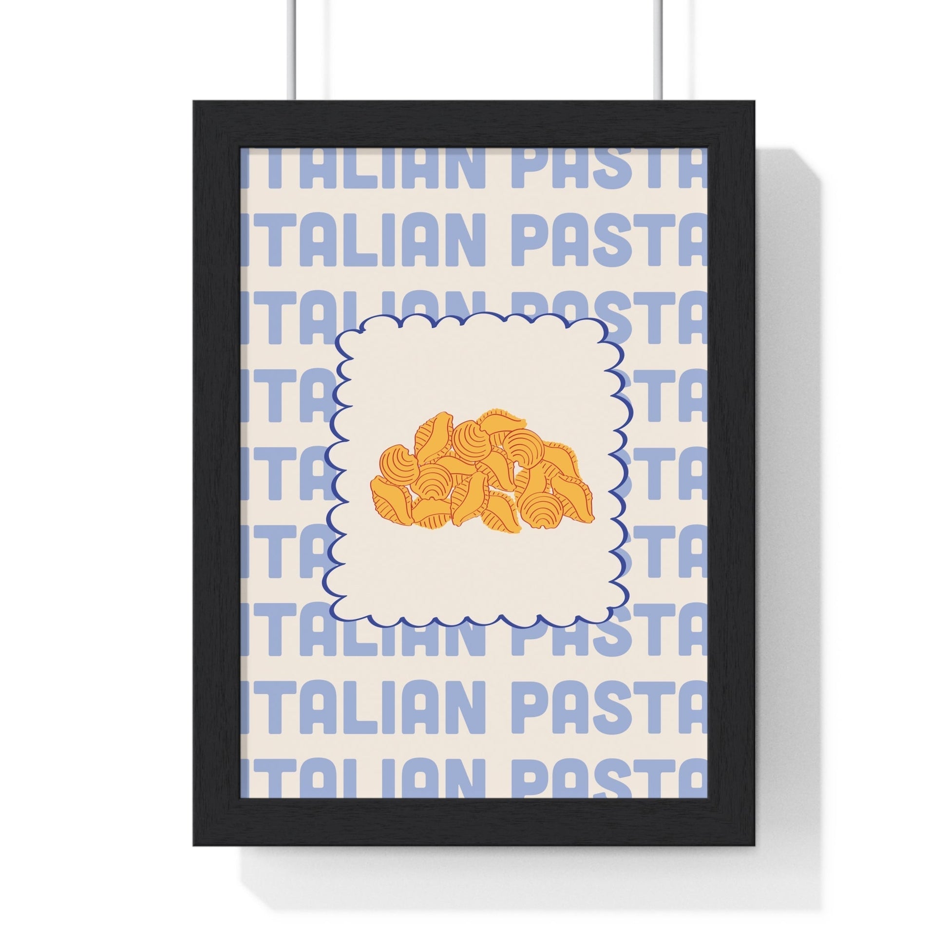 Framed Italian Pasta Shapes Kitchen Print - Conchiglie Food print