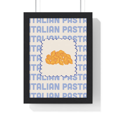 Framed Italian Pasta Shapes Kitchen Print - Conchiglie Food print